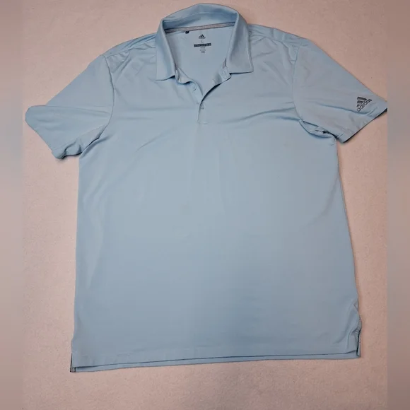 Adidas Sky Blue Men's Polo Golf Shirt - Picture 1 of 7